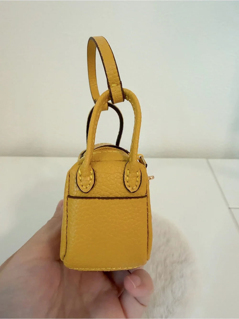 Mini Amber Yellow Bag Charm Coin Pouch